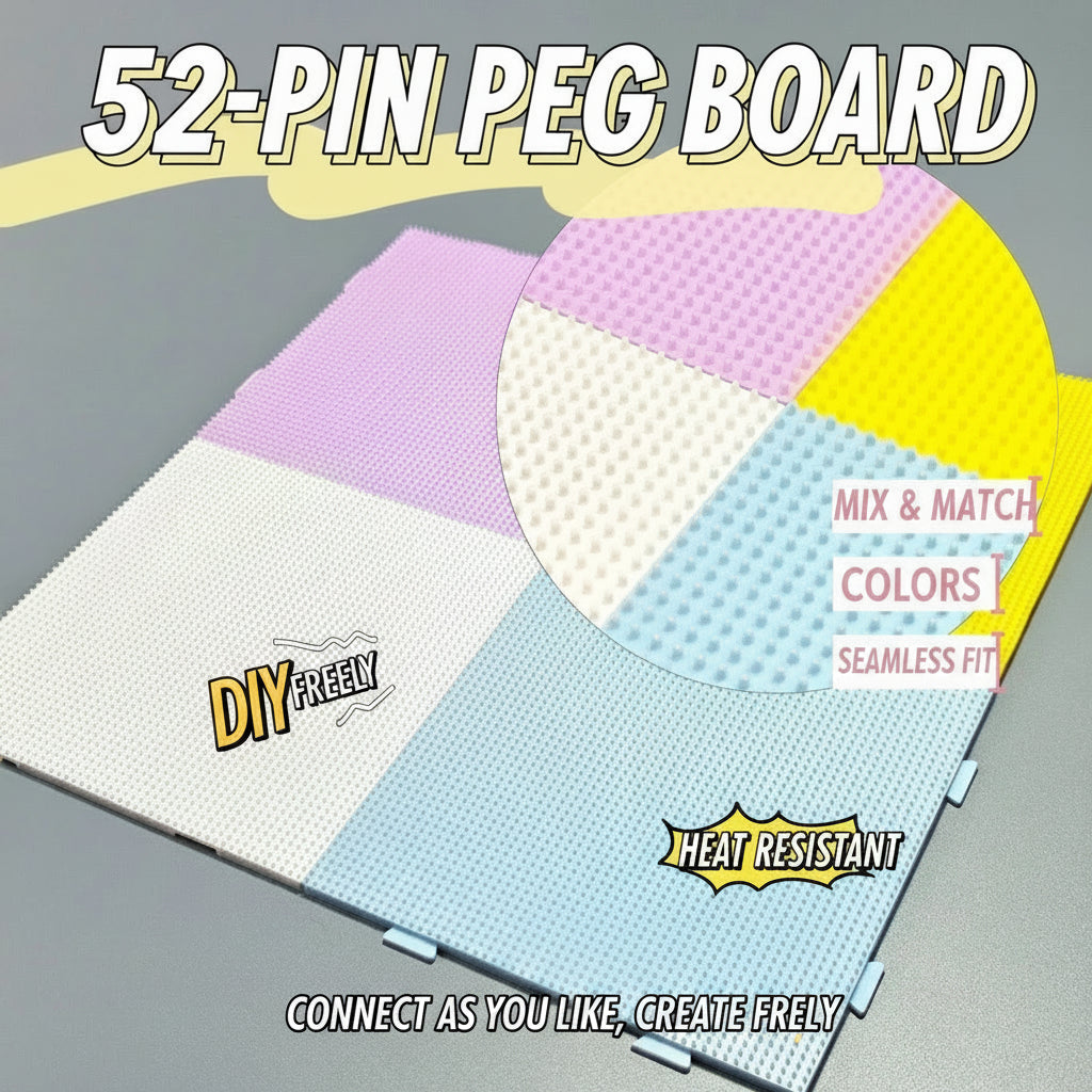52x52 Interlocking Pegboards for Mini Perler Beads - 2.6mm Compatible, Fuse Bead Square Base Plate Set for Pixel Art Crafts