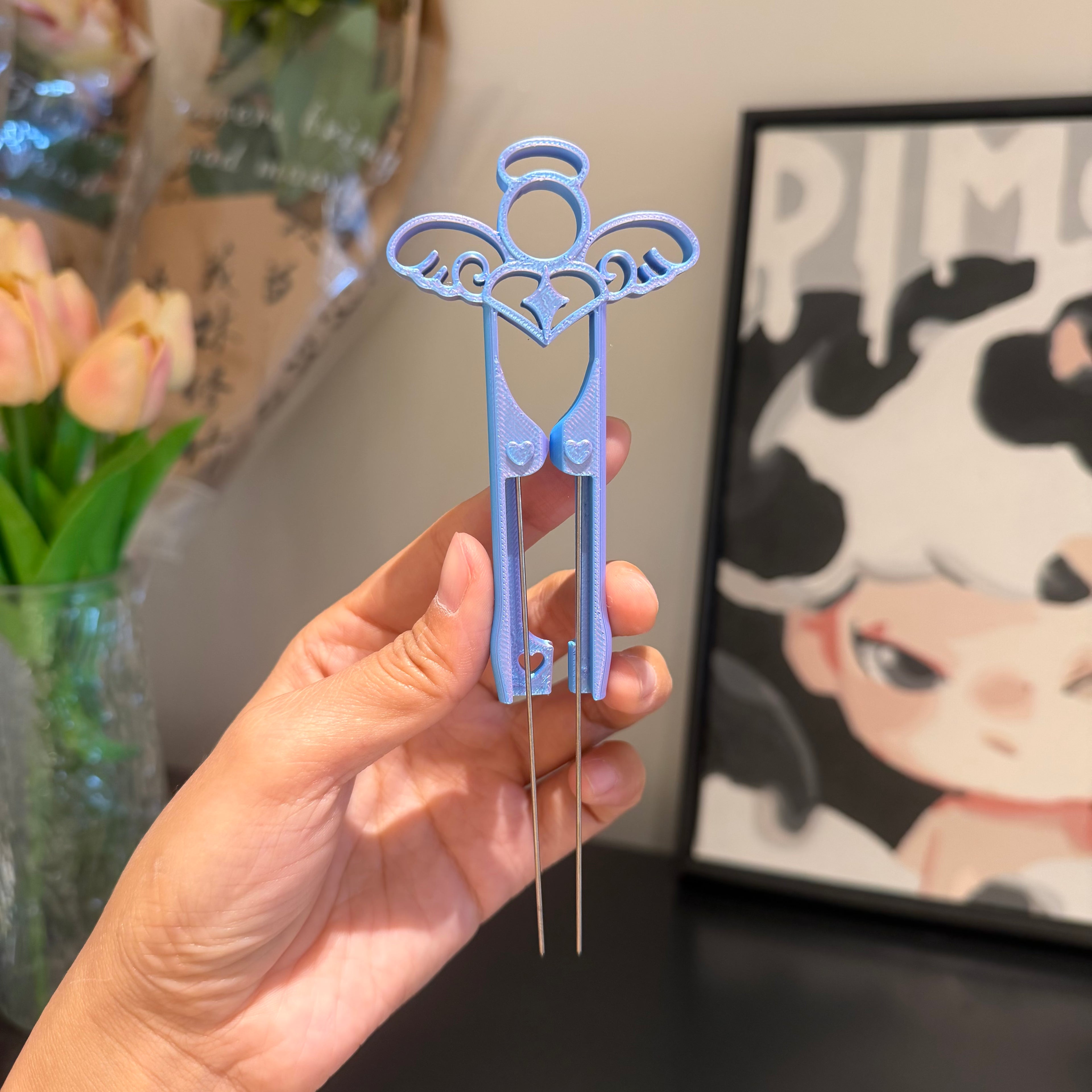 Dual-Needle Perler Beads Picker Pen for 2.6mm Mini Beads – Cute Angel Design 👼