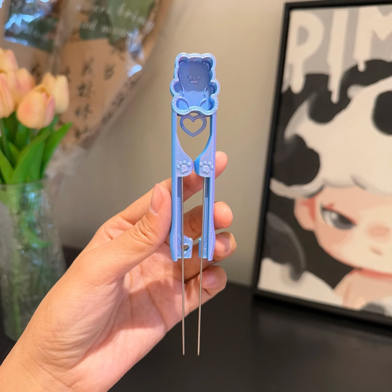 Dual-Needle Perler Beads Picker Pen for 2.6mm Mini Beads – Cute Bear Design 🧸