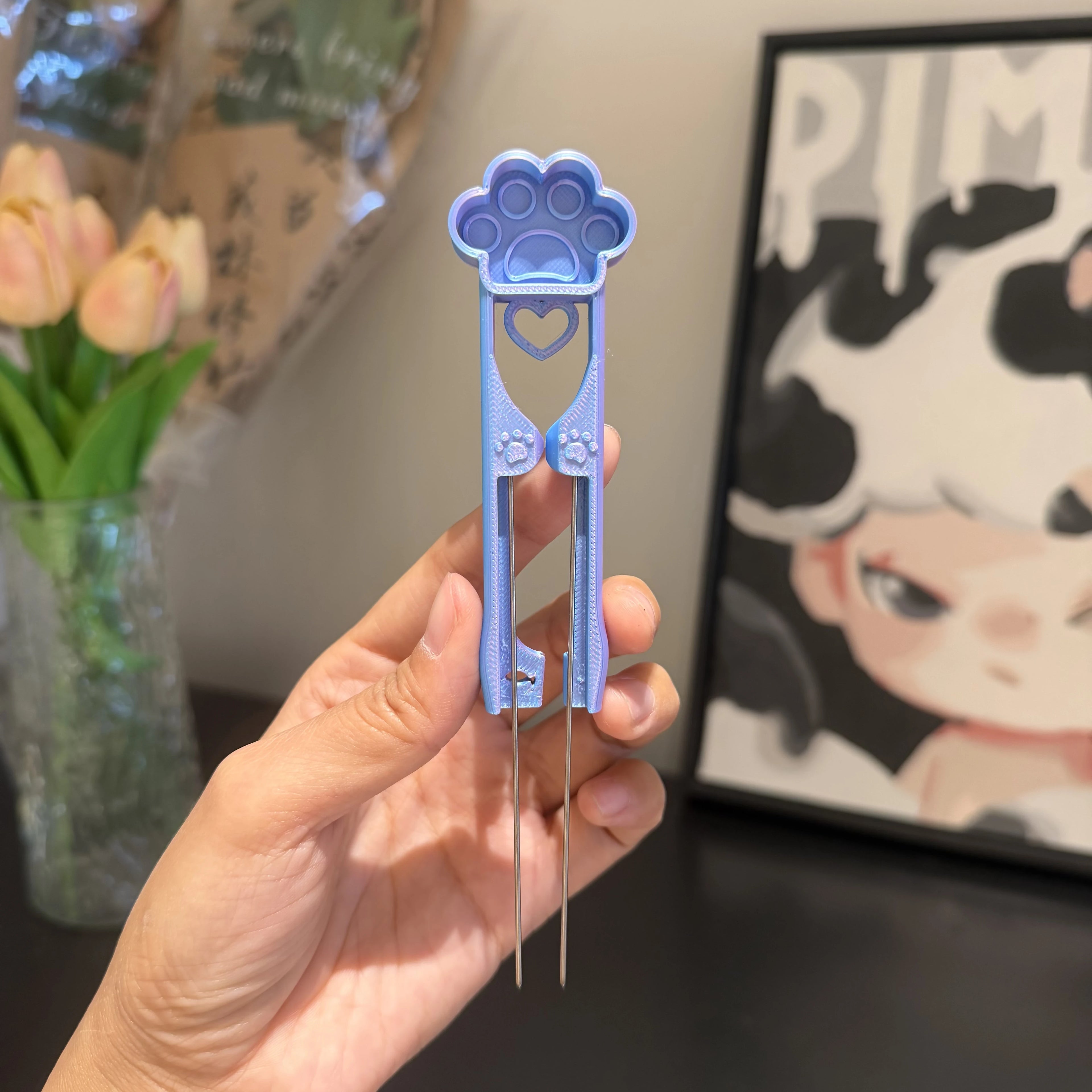 Dual-Needle Perler Beads Picker Pen for 2.6mm Mini Beads – Cat Paw Design🐾