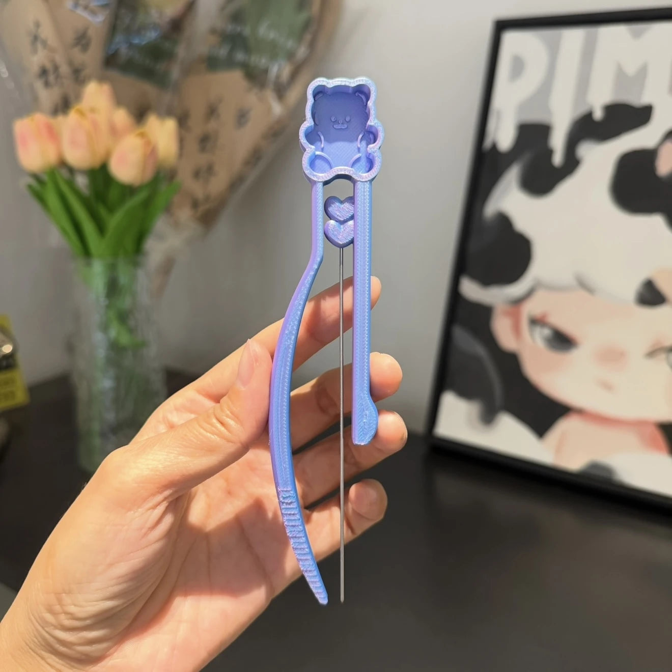Long Single Needle Perler Beads Picker Pen for 2.6mm Mini Fuse Beads – Bear Design🧸