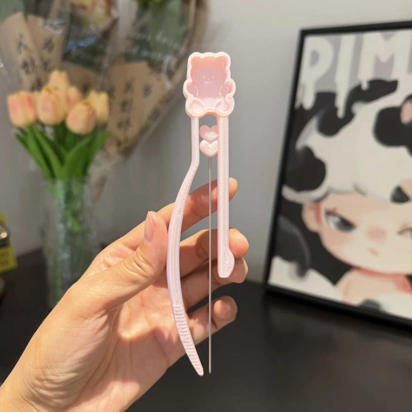 Long Single Needle Perler Beads Picker Pen for 2.6mm Mini Fuse Beads – Bear Design🧸