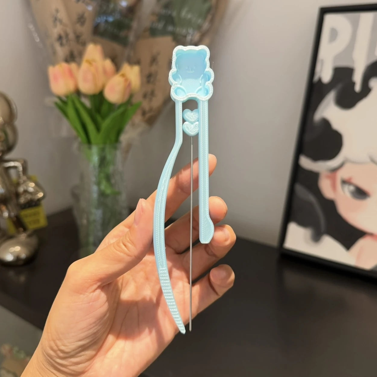 Long Single Needle Perler Beads Picker Pen for 2.6mm Mini Fuse Beads – Bear Design🧸