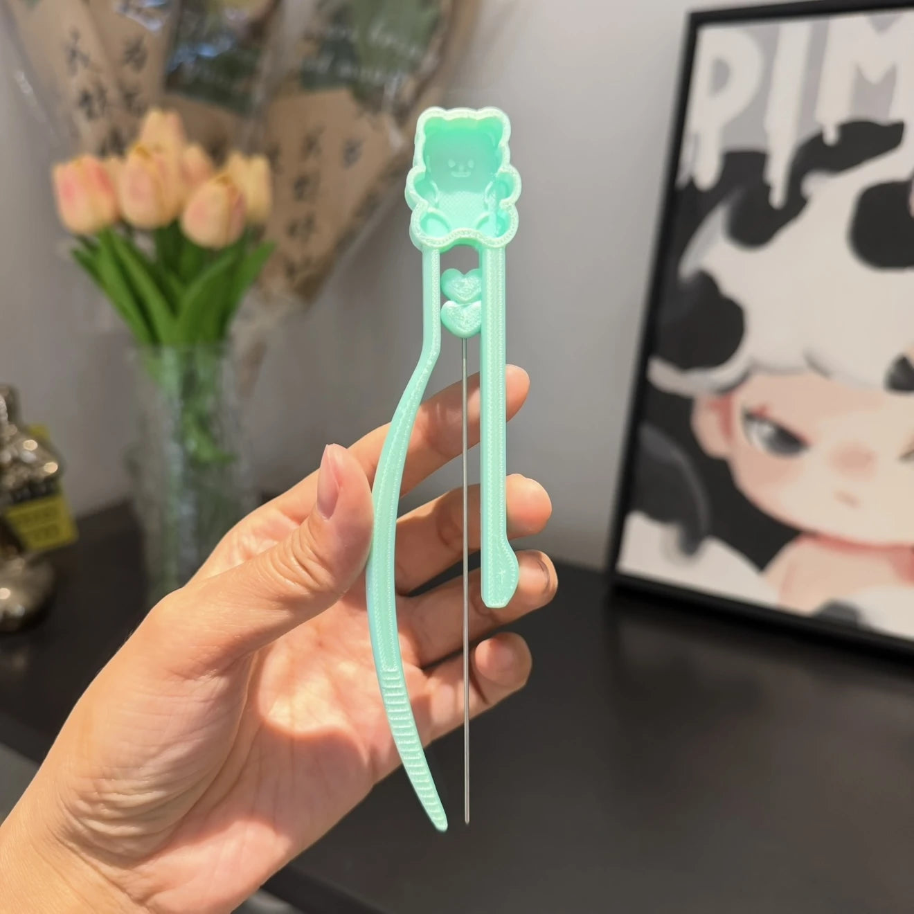 Long Single Needle Perler Beads Picker Pen for 2.6mm Mini Fuse Beads – Bear Design🧸