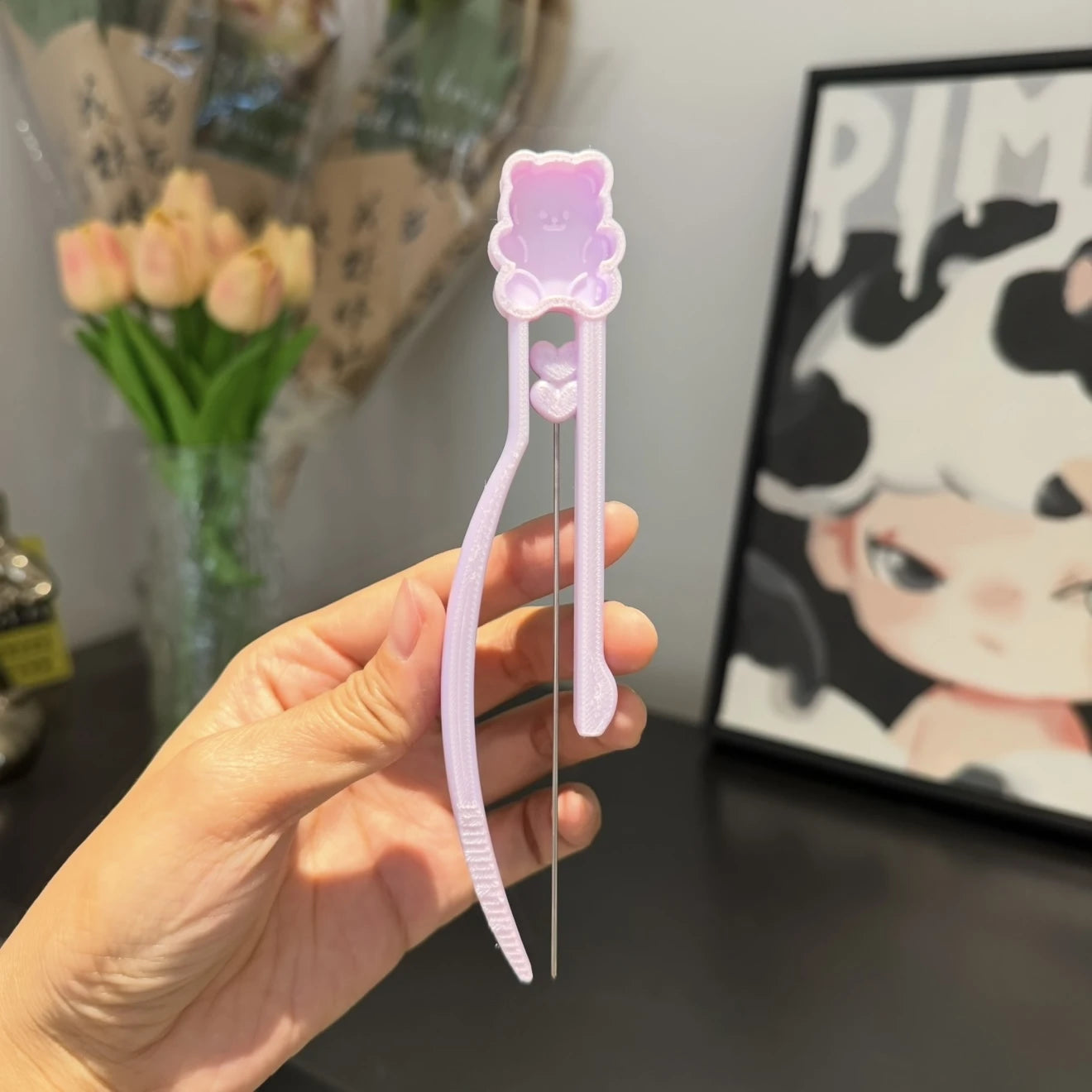 Long Single Needle Perler Beads Picker Pen for 2.6mm Mini Fuse Beads – Bear Design🧸
