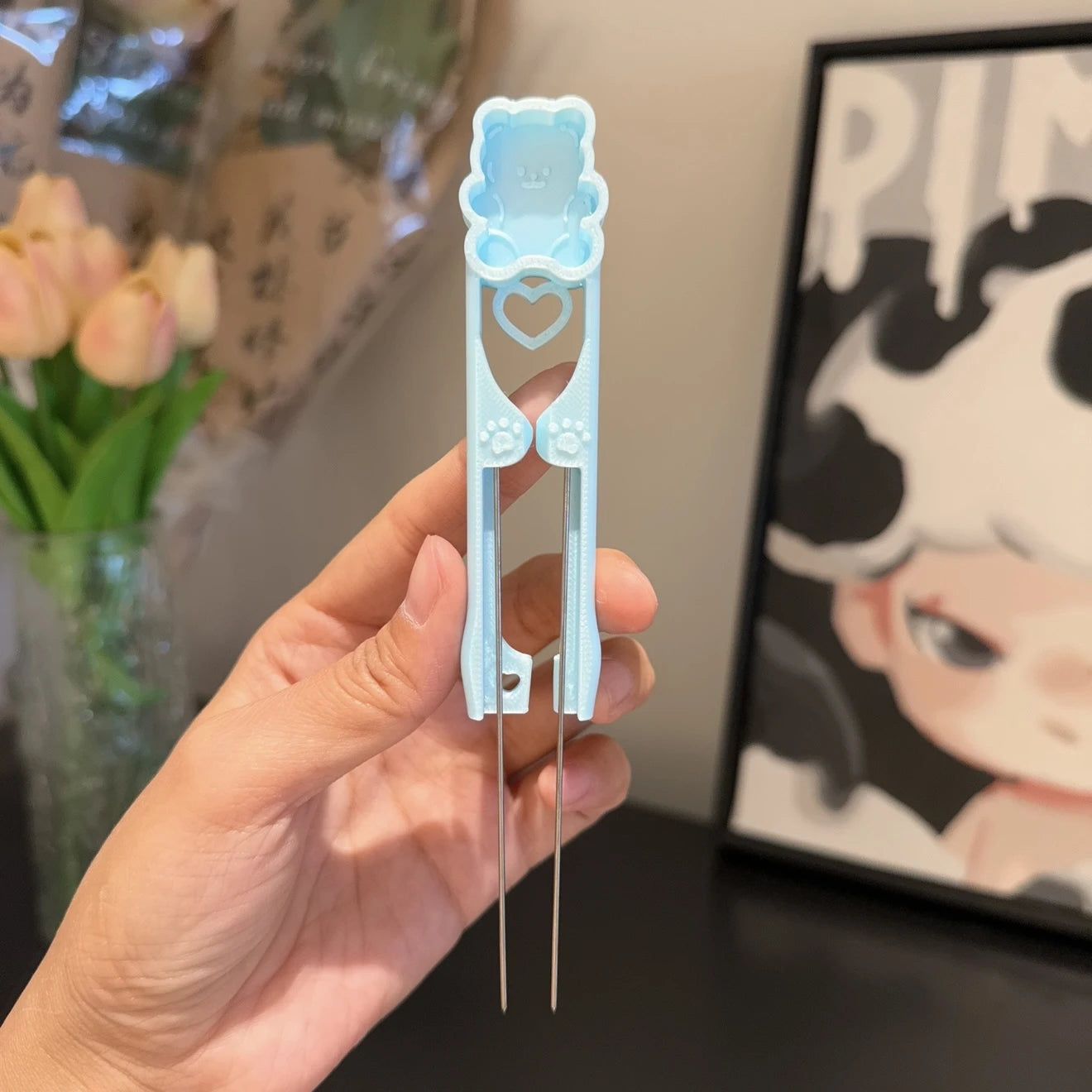 Dual-Needle Perler Beads Picker Pen for 2.6mm Mini Beads – Cute Bear Design 🧸