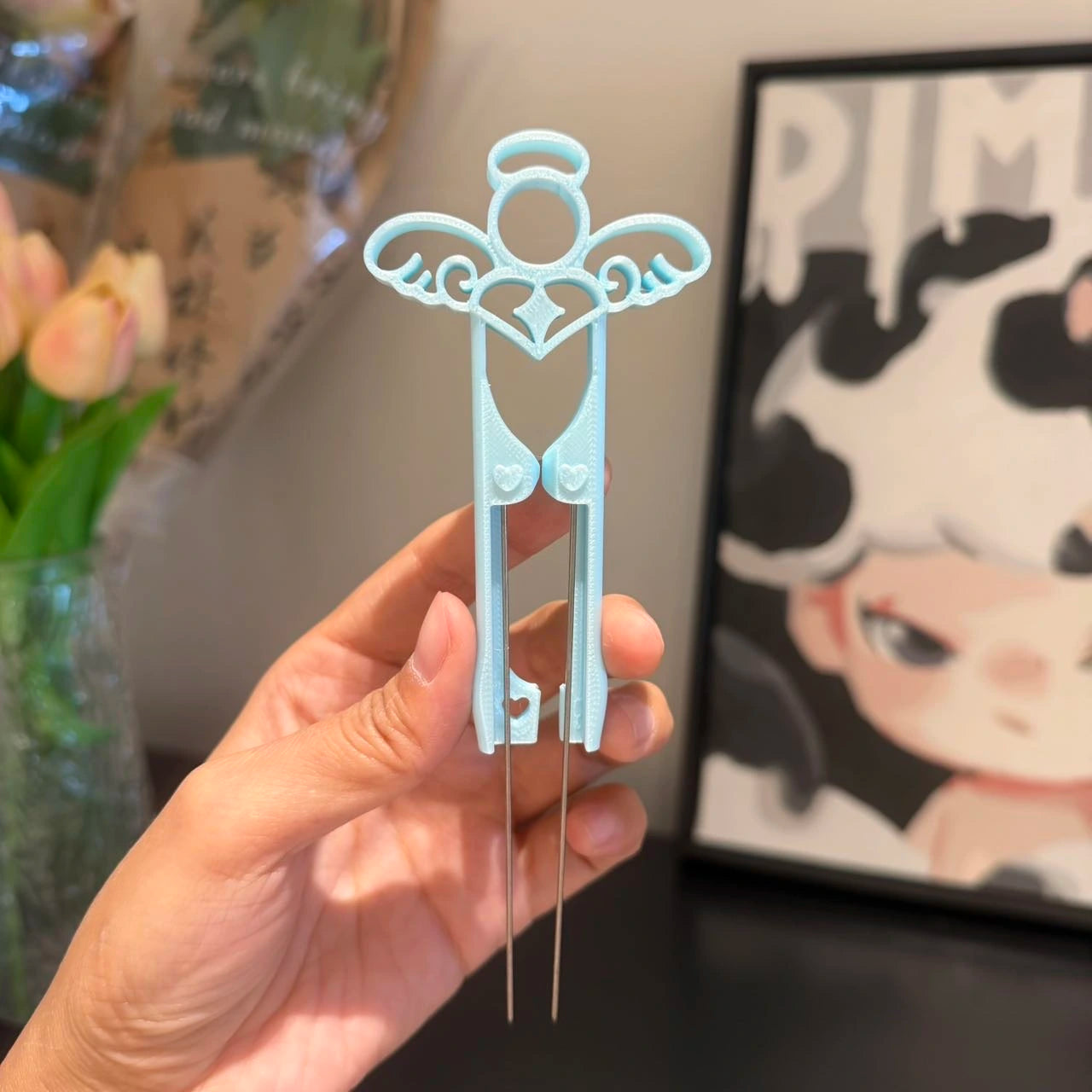 Dual-Needle Perler Beads Picker Pen for 2.6mm Mini Beads – Cute Angel Design 👼