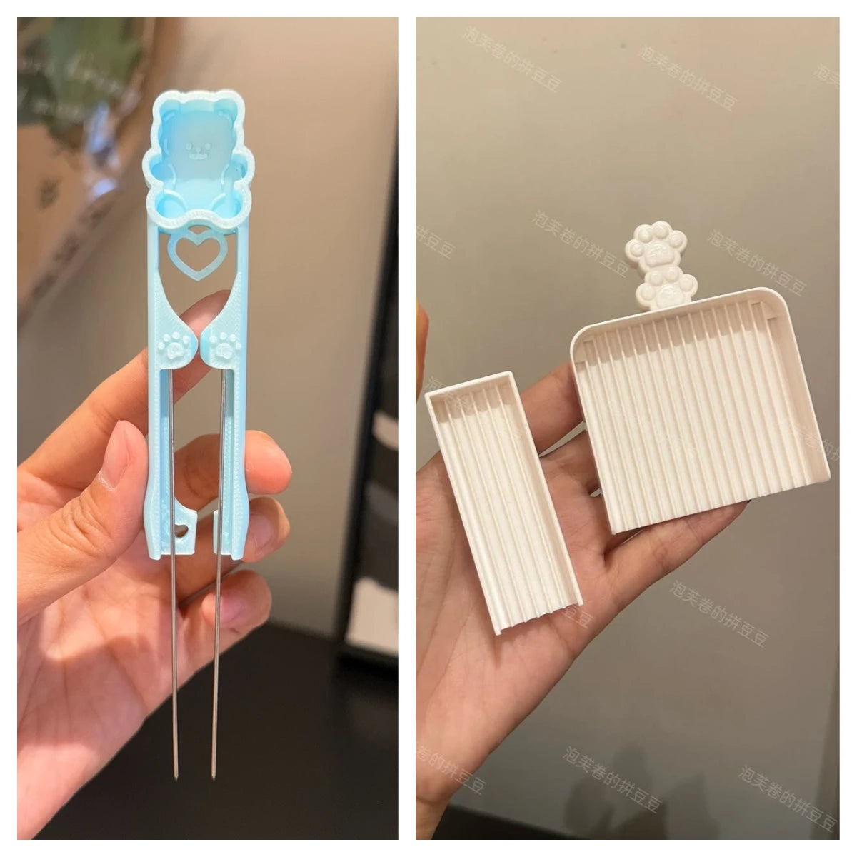 Perler Beads Bear Dual-Needle Picker Pen and Cat Paw Bead Scoop Set– Precision DIY Bead Placement Tool for Mini Fuse Beads Craft
