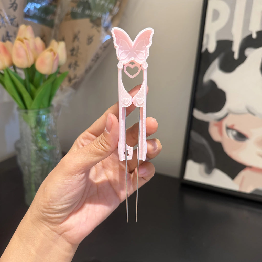 Dual-Needle Perler Beads Picker Pen for 2.6mm Mini Beads – Butterfly Design 🦋