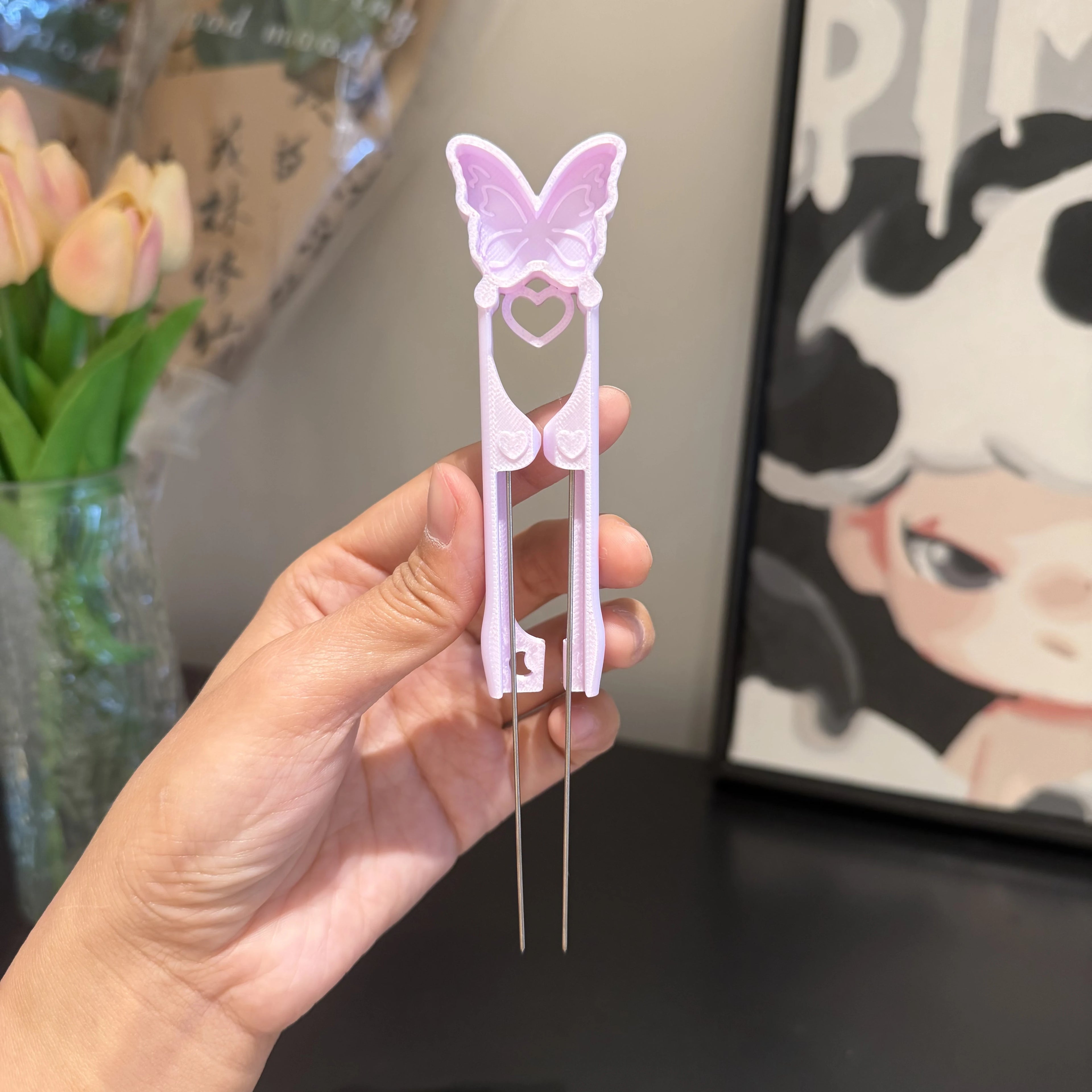 Dual-Needle Perler Beads Picker Pen for 2.6mm Mini Beads – Butterfly Design 🦋