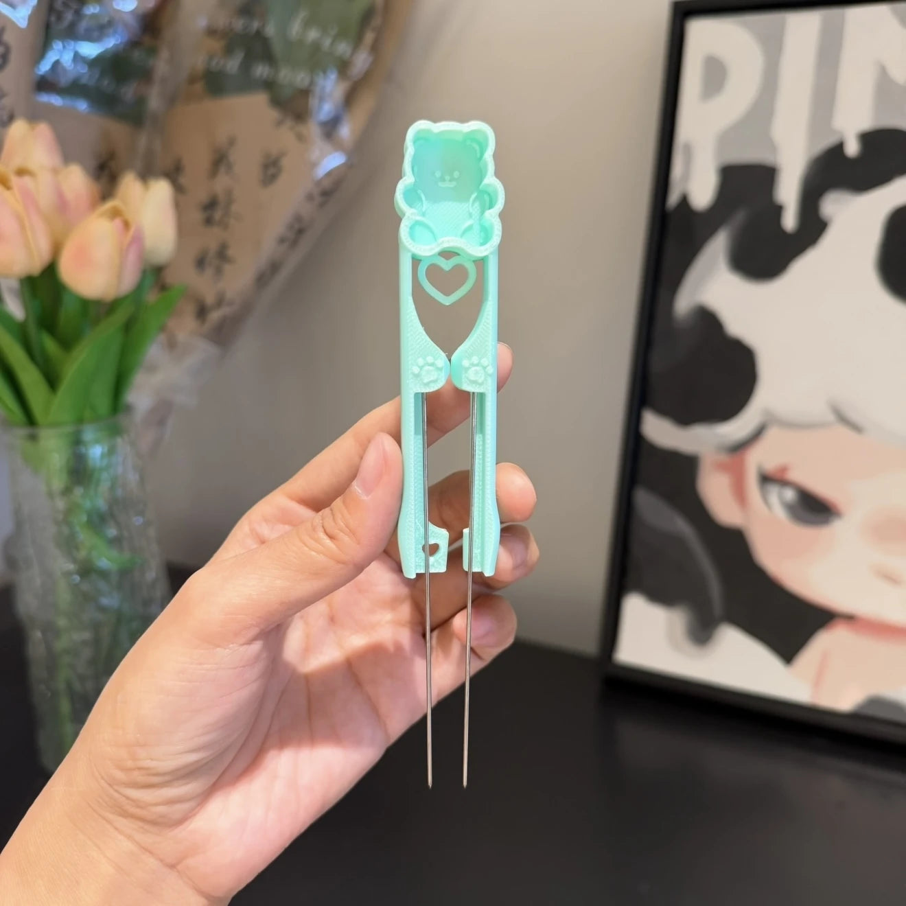Dual-Needle Perler Beads Picker Pen for 2.6mm Mini Beads – Cute Bear Design 🧸