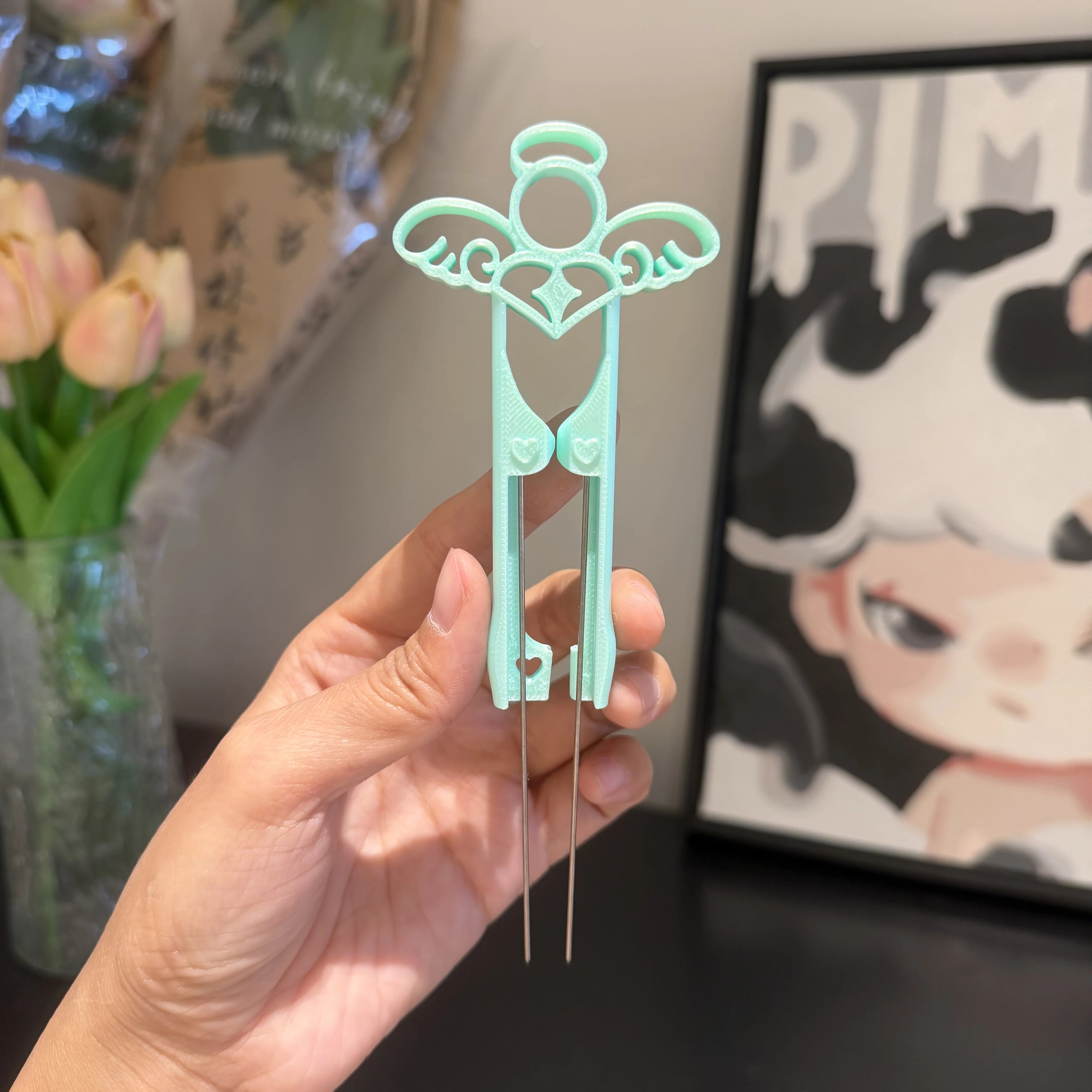 Dual-Needle Perler Beads Picker Pen for 2.6mm Mini Beads – Cute Angel Design 👼
