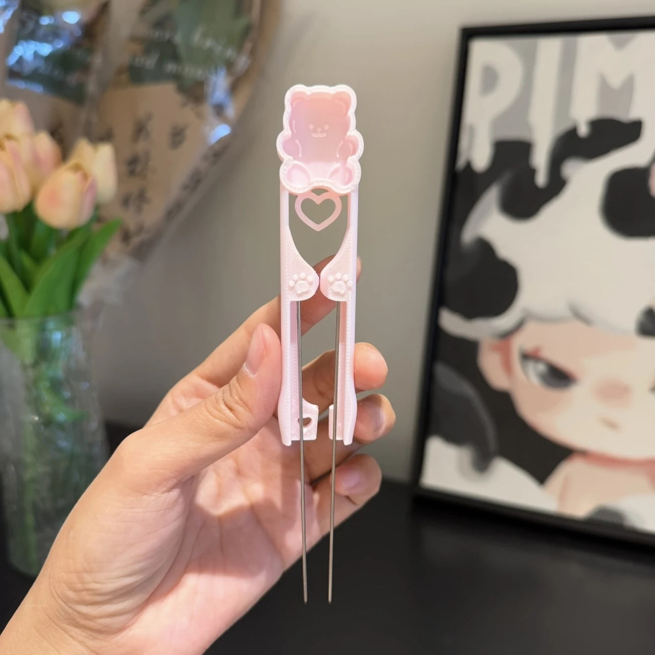 Dual-Needle Perler Beads Picker Pen for 2.6mm Mini Beads – Cute Bear Design 🧸