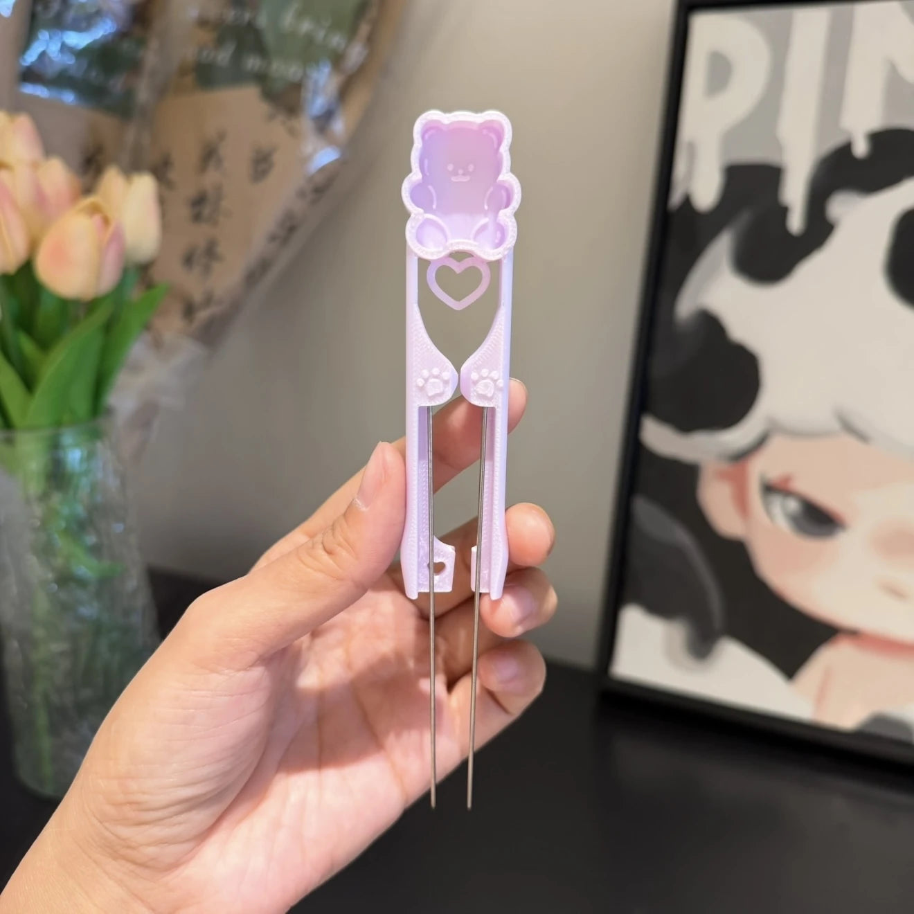 Dual-Needle Perler Beads Picker Pen for 2.6mm Mini Beads – Cute Bear Design 🧸