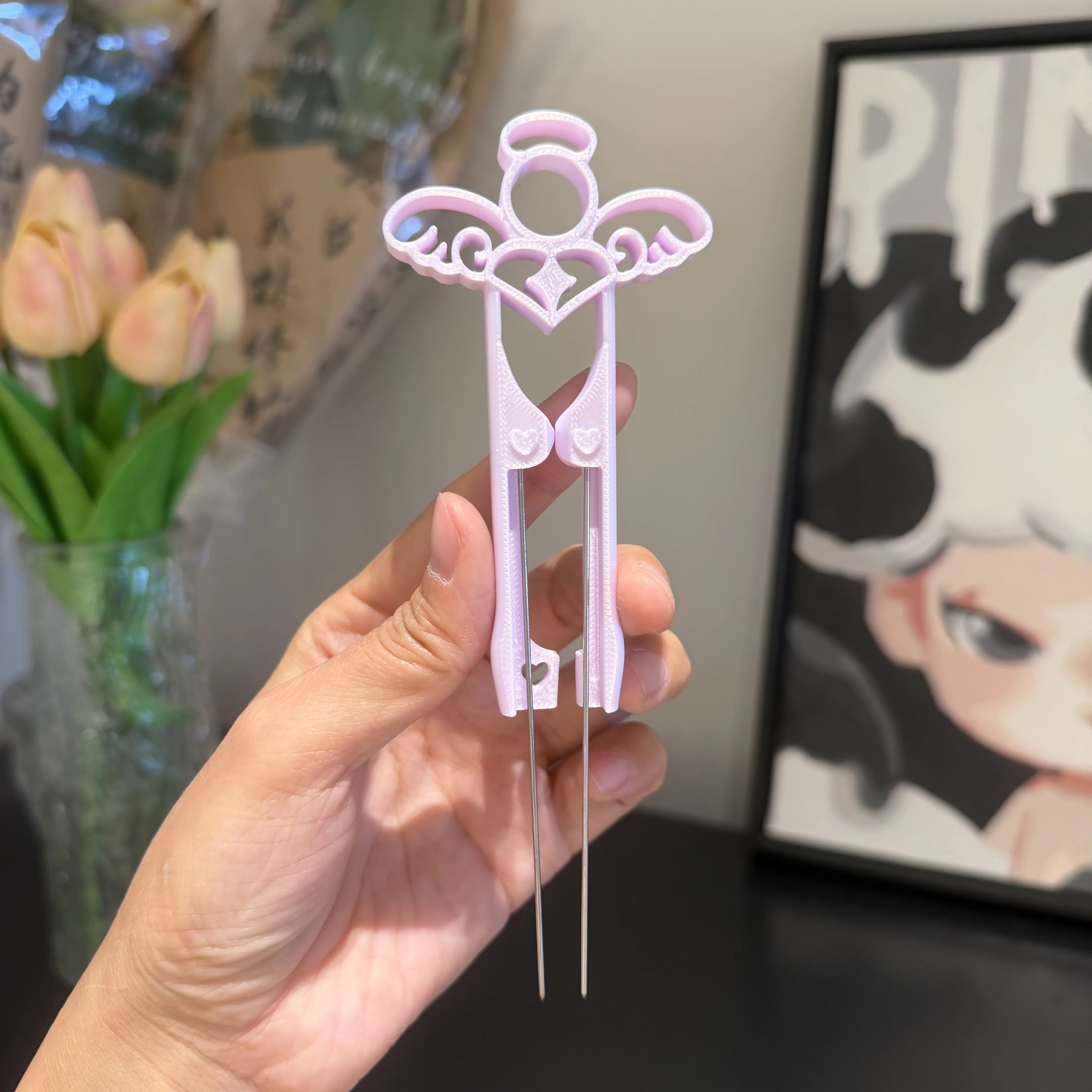 Dual-Needle Perler Beads Picker Pen for 2.6mm Mini Beads – Cute Angel Design 👼