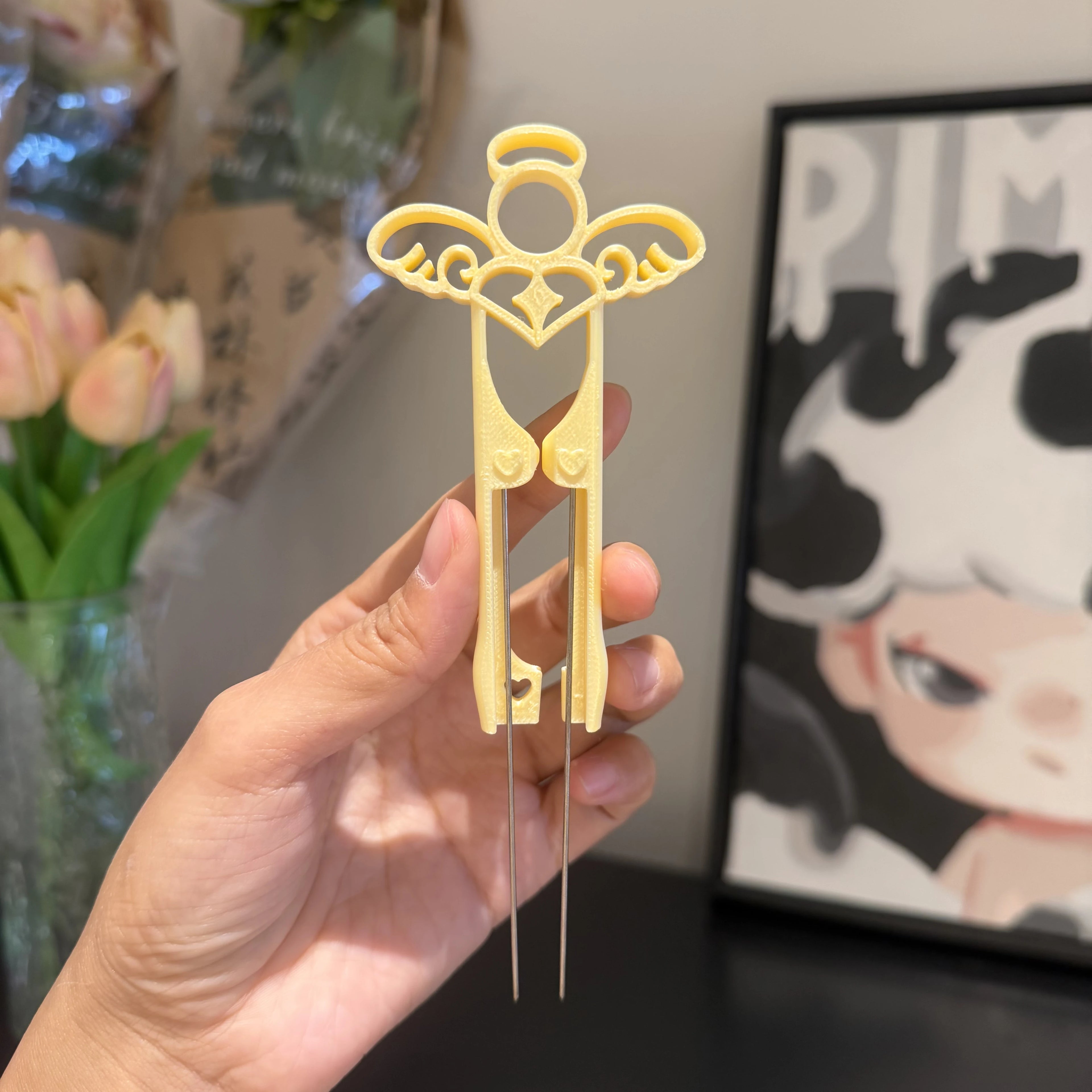 Dual-Needle Perler Beads Picker Pen for 2.6mm Mini Beads – Cute Angel Design 👼