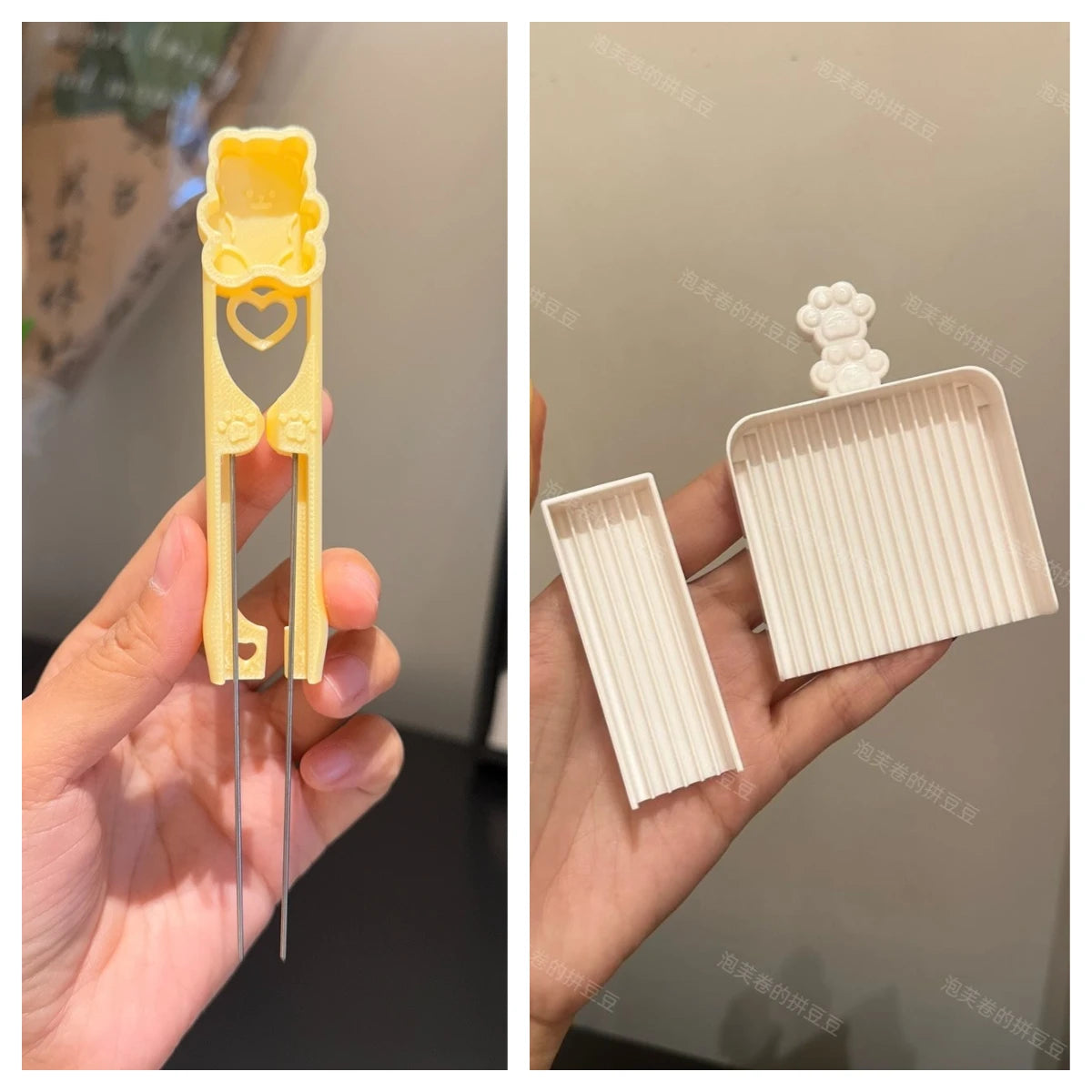 Perler Beads Bear Dual-Needle Picker Pen and Cat Paw Bead Scoop Set– Precision DIY Bead Placement Tool for Mini Fuse Beads Craft