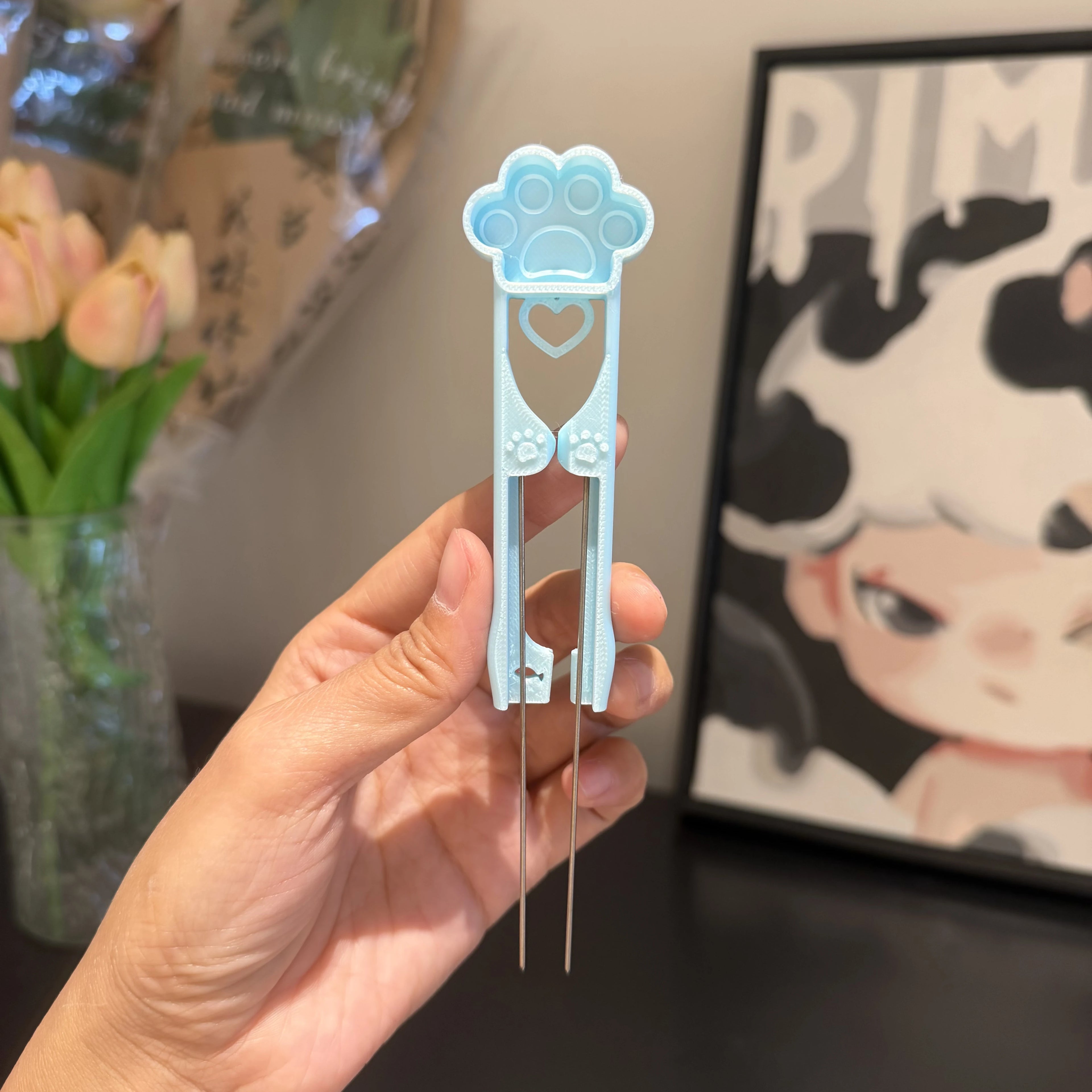 Dual-Needle Perler Beads Picker Pen for 2.6mm Mini Beads – Cat Paw Design🐾