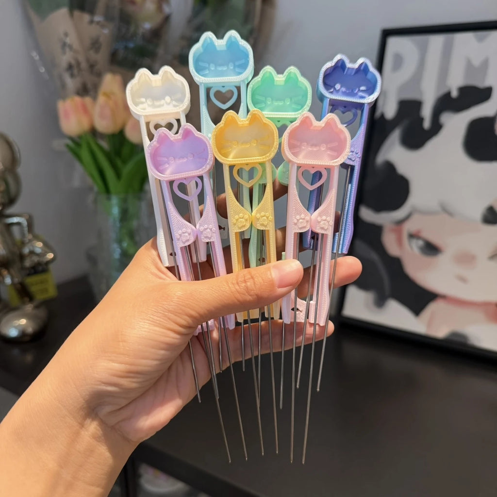 Dual-Needle Perler Beads Picker Pen for 2.6mm Mini Beads – Cat Design 🐱