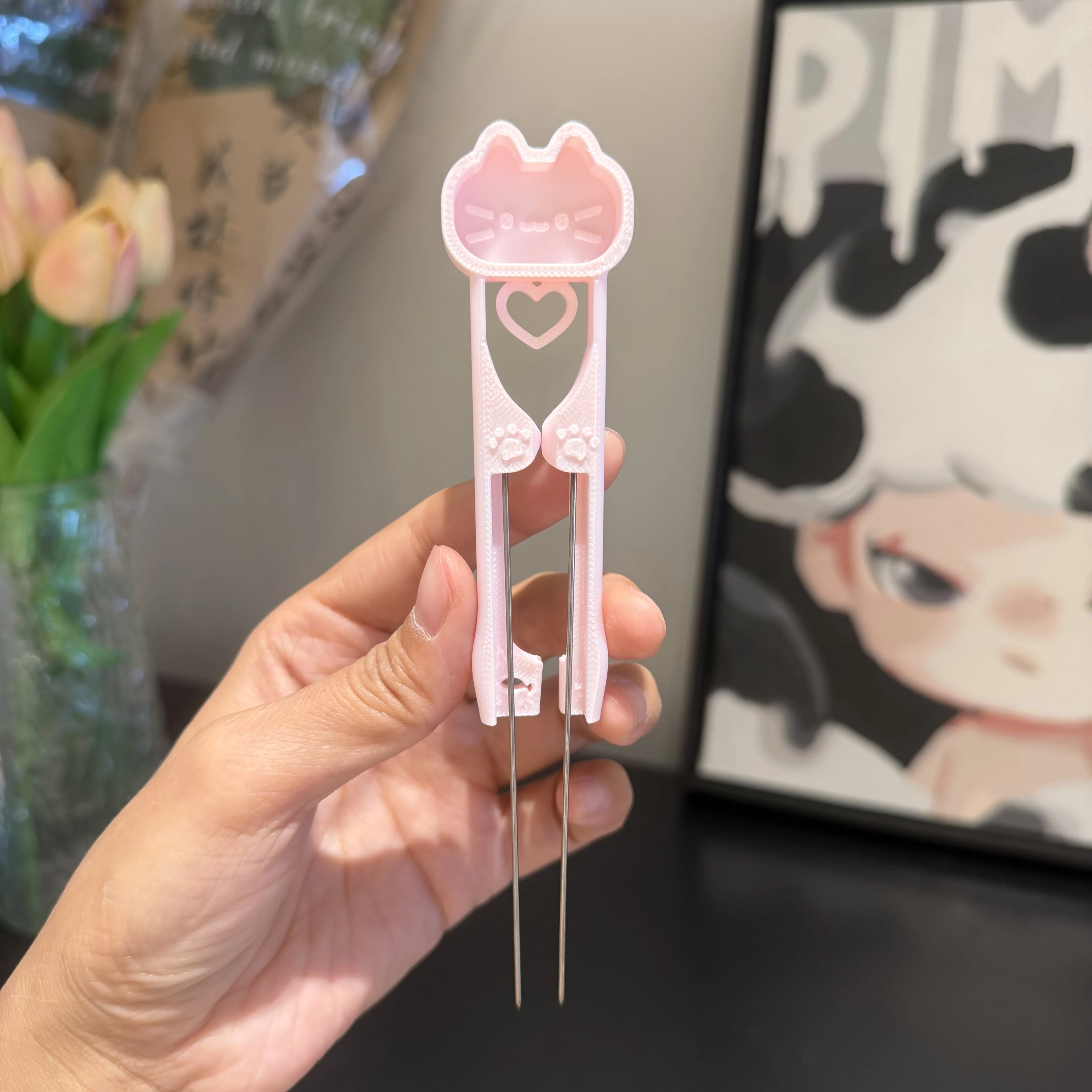 Dual-Needle Perler Beads Picker Pen for 2.6mm Mini Beads – Cat Design 🐱
