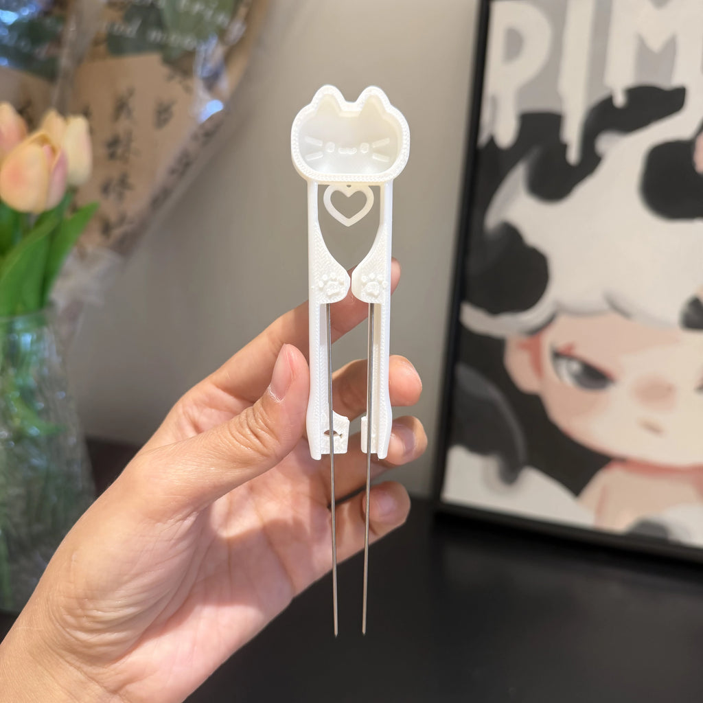 Dual-Needle Perler Beads Picker Pen for 2.6mm Mini Beads – Cat Design 🐱