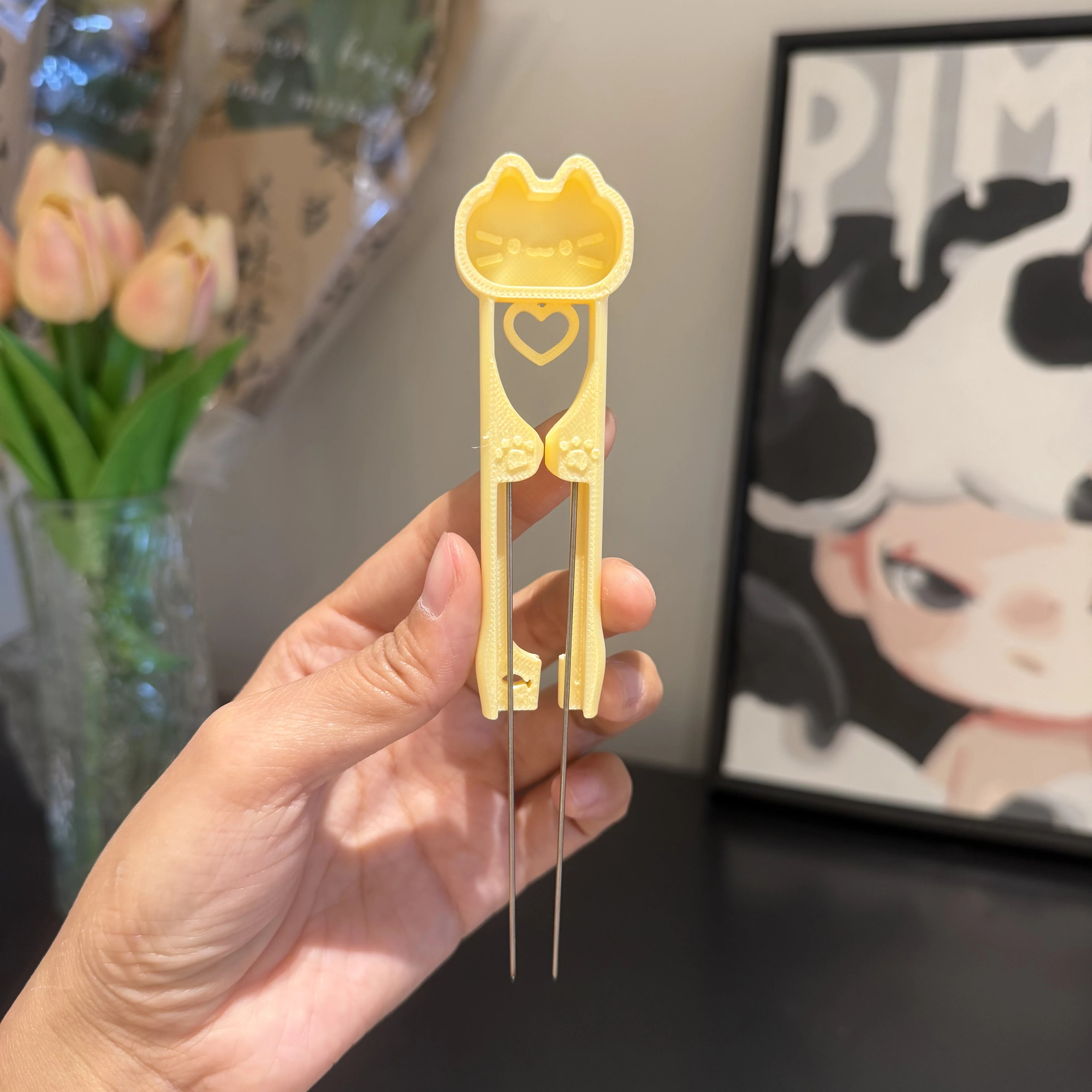 Dual-Needle Perler Beads Picker Pen for 2.6mm Mini Beads – Cat Design 🐱