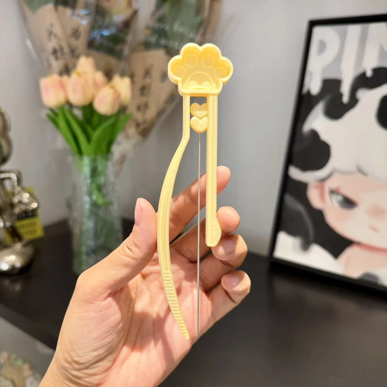 Long Single Needle Perler Beads Picker Pen for 2.6mm Mini Fuse Beads – Cat Paw Design 🐾