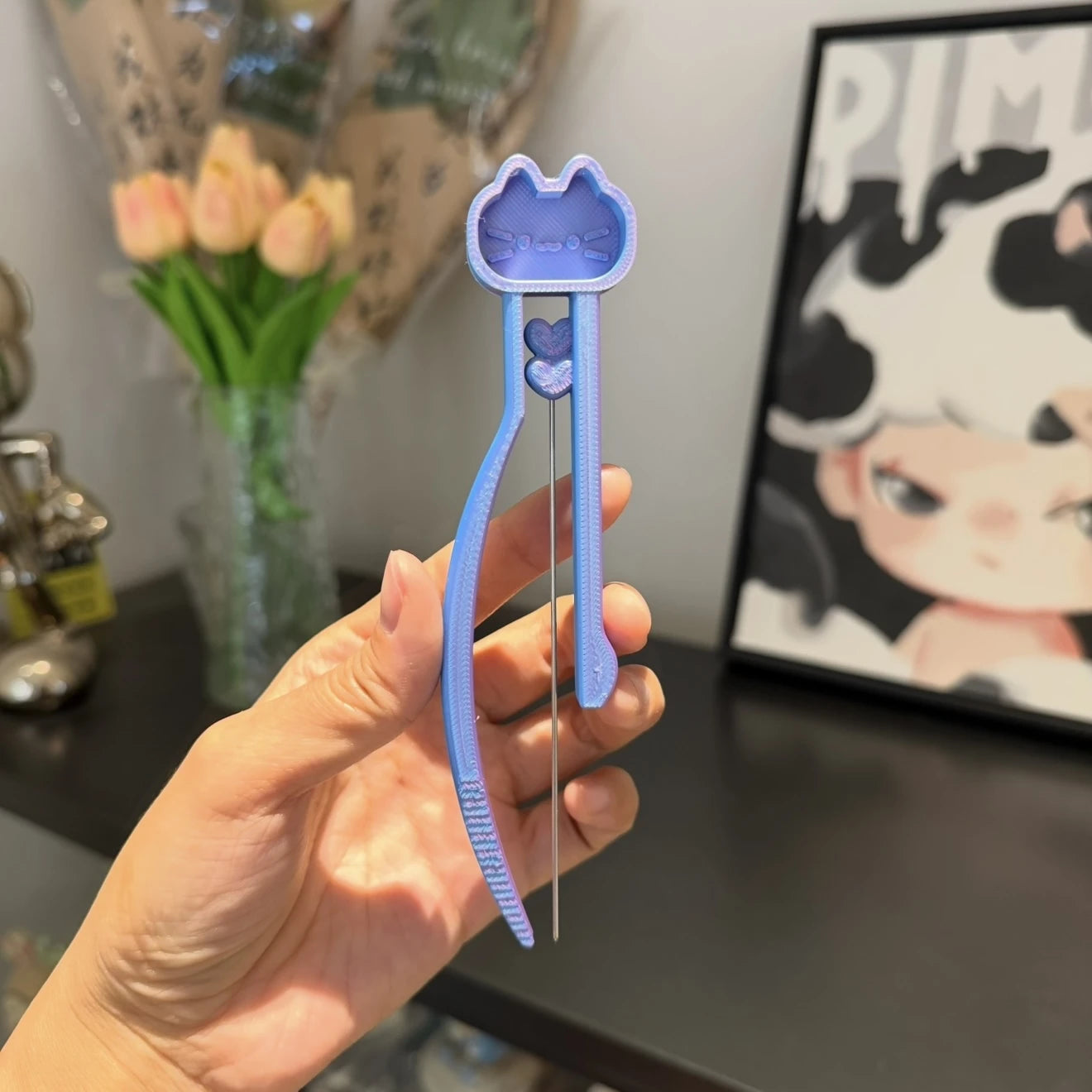 Long Single Needle Perler Beads Picker Pen for 2.6mm Mini Fuse Beads – Cat Design 😸