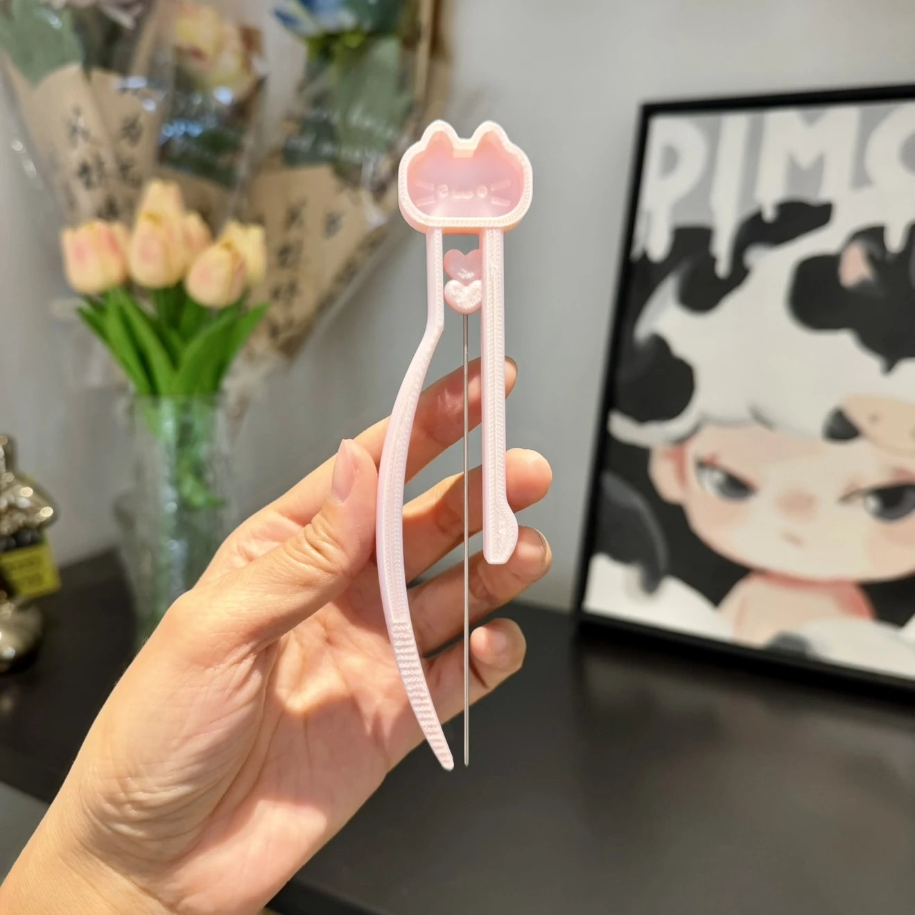 Long Single Needle Perler Beads Picker Pen for 2.6mm Mini Fuse Beads – Cat Design 😸