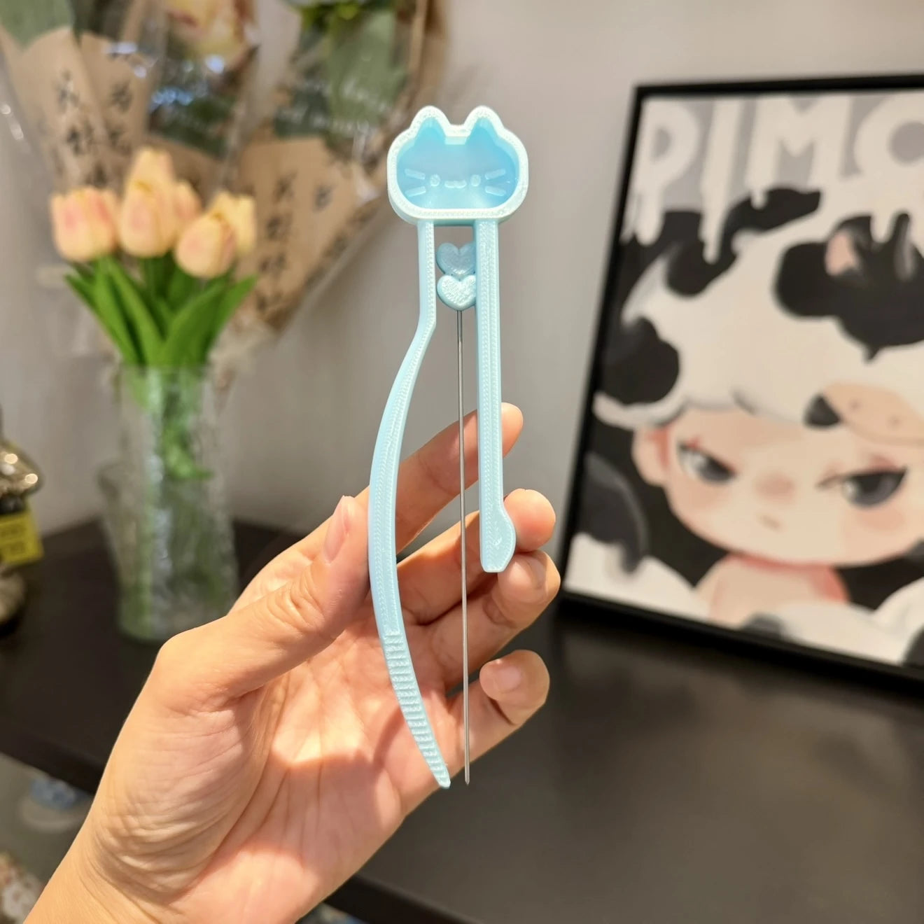 Long Single Needle Perler Beads Picker Pen for 2.6mm Mini Fuse Beads – Cat Design 😸