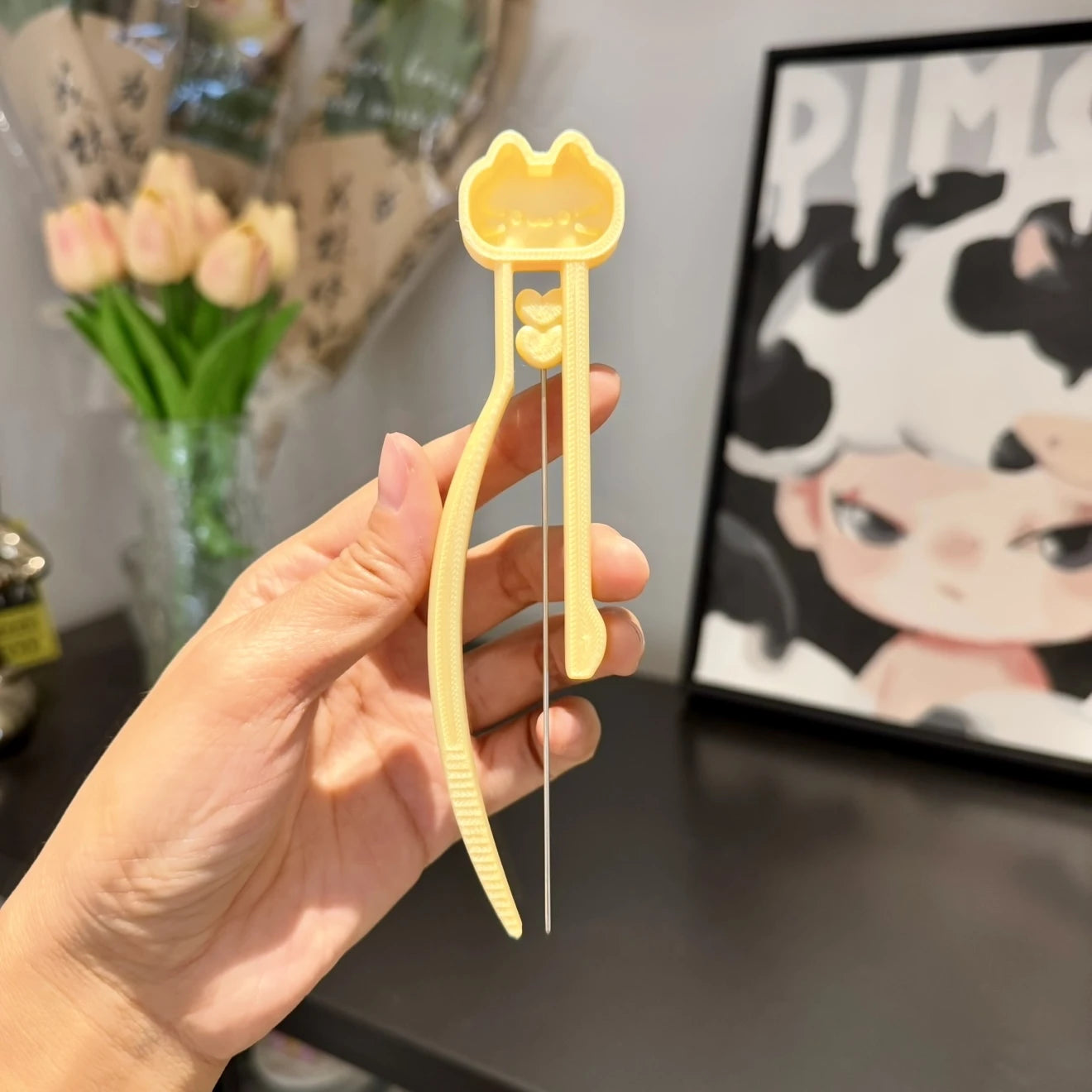 Long Single Needle Perler Beads Picker Pen for 2.6mm Mini Fuse Beads – Cat Design 😸