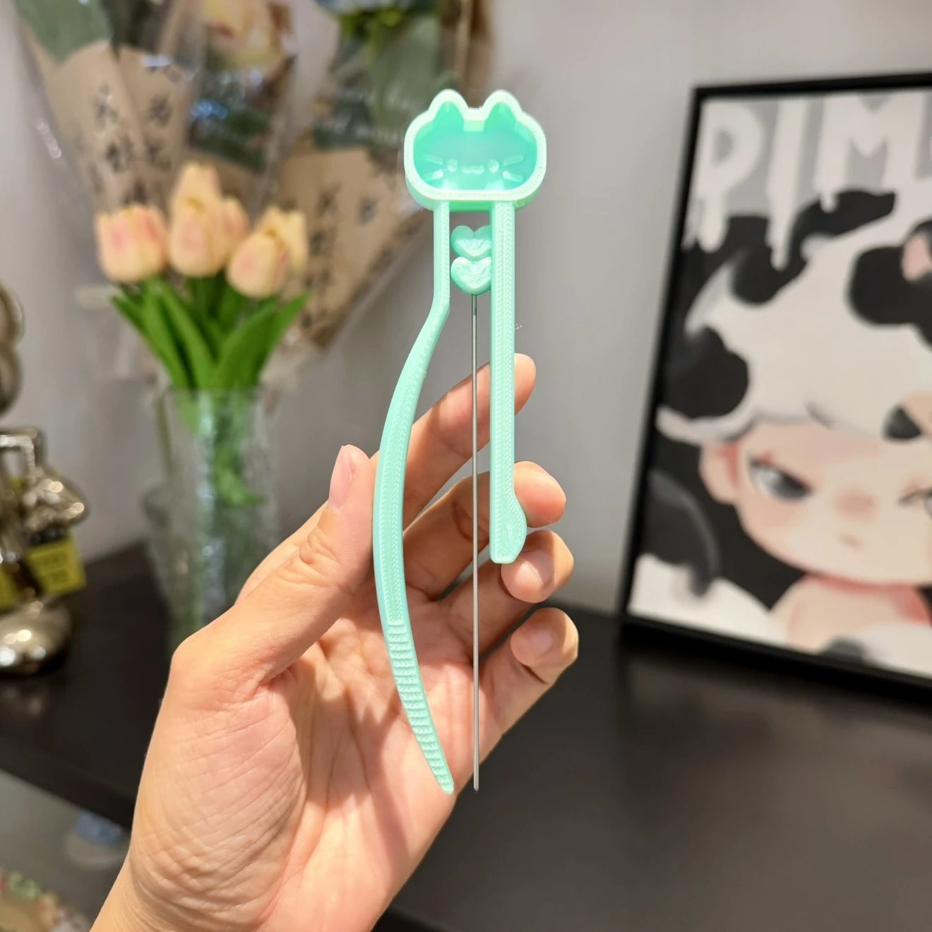 Long Single Needle Perler Beads Picker Pen for 2.6mm Mini Fuse Beads – Cat Design 😸