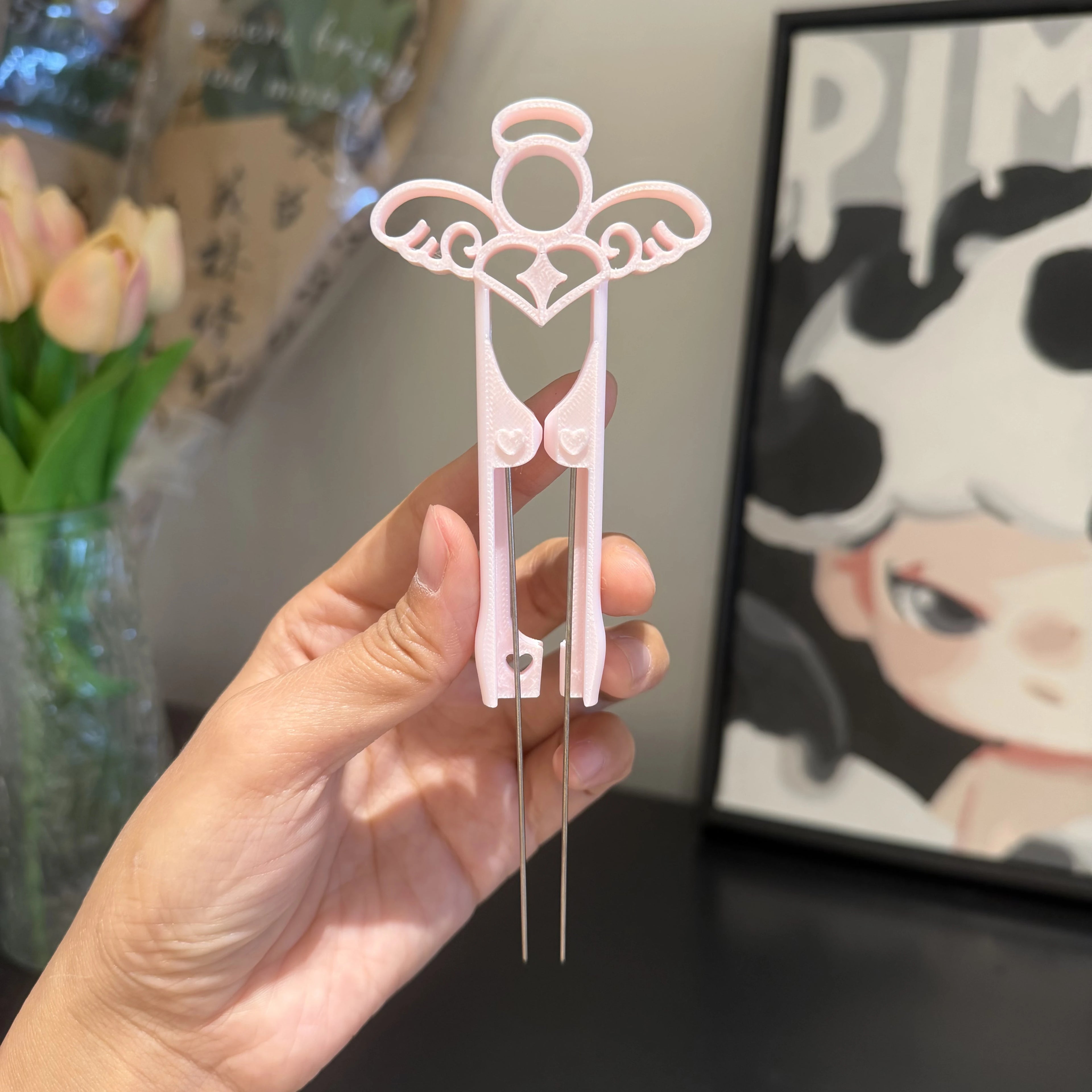 Dual-Needle Perler Beads Picker Pen for 2.6mm Mini Beads – Cute Angel Design 👼
