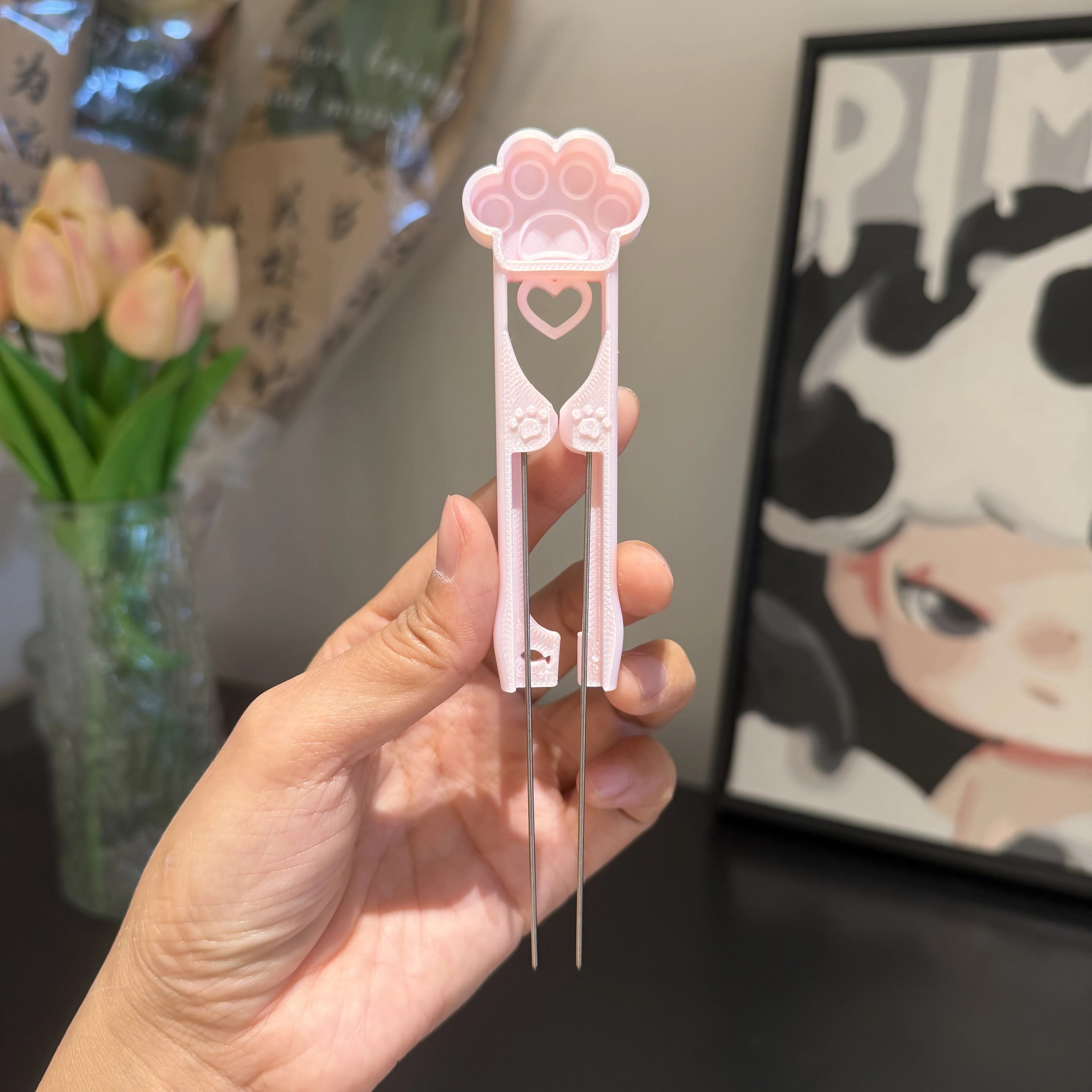 Dual-Needle Perler Beads Picker Pen for 2.6mm Mini Beads – Cat Paw Design🐾