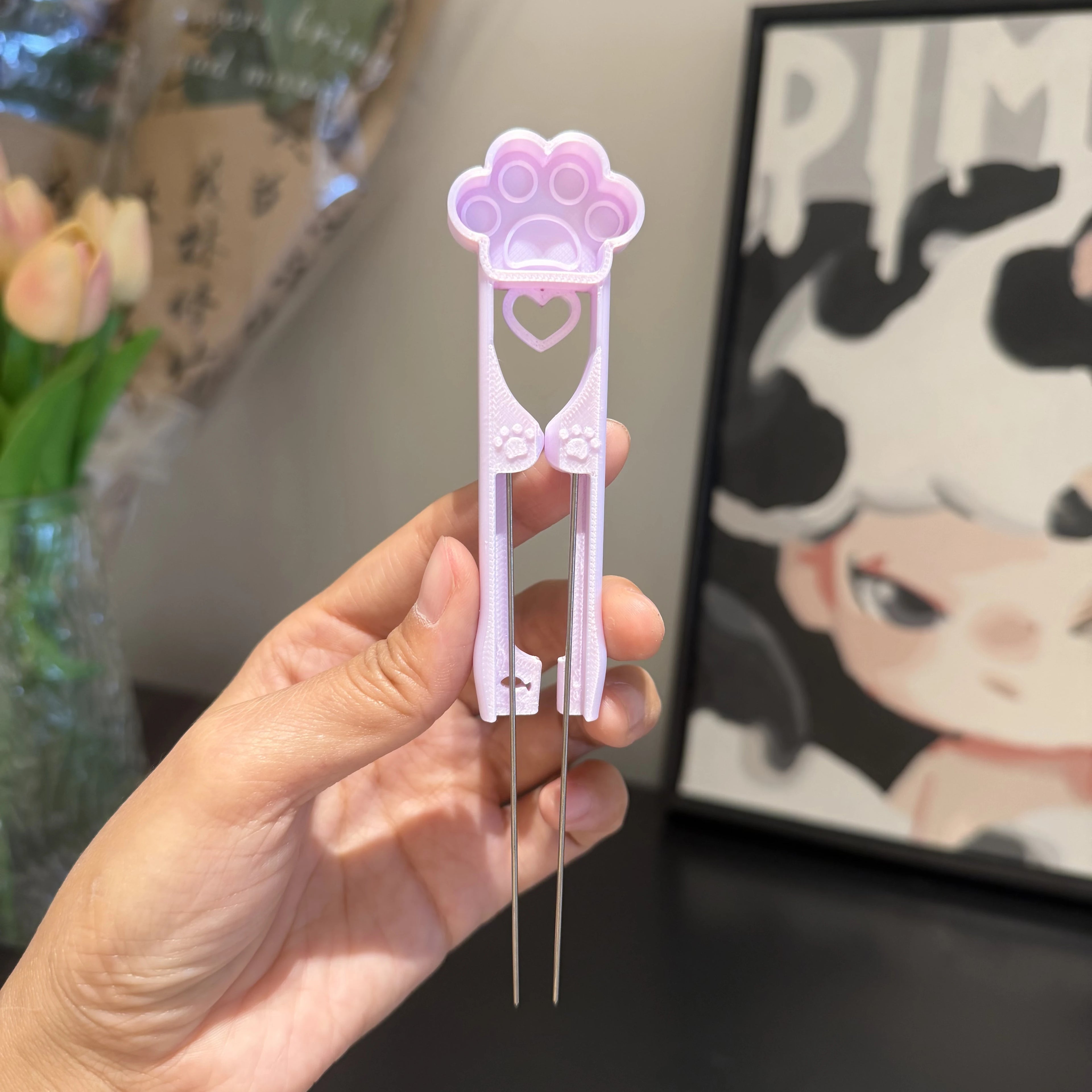 Dual-Needle Perler Beads Picker Pen for 2.6mm Mini Beads – Cat Paw Design🐾