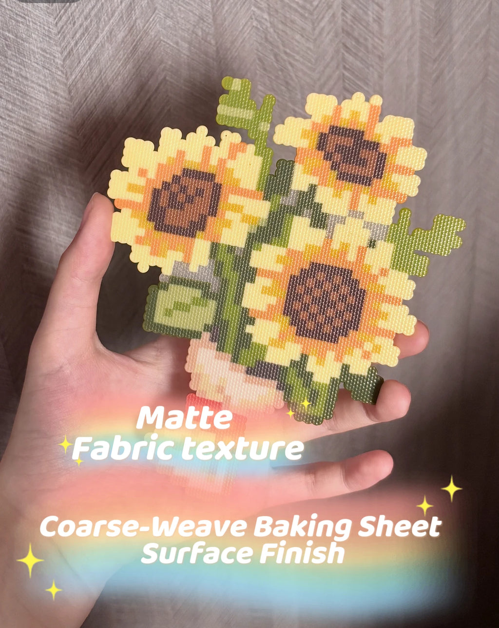 Reusable Perler Beads Baking Mat Tea-Colored Ironing Film for Fuse Bead Crafts