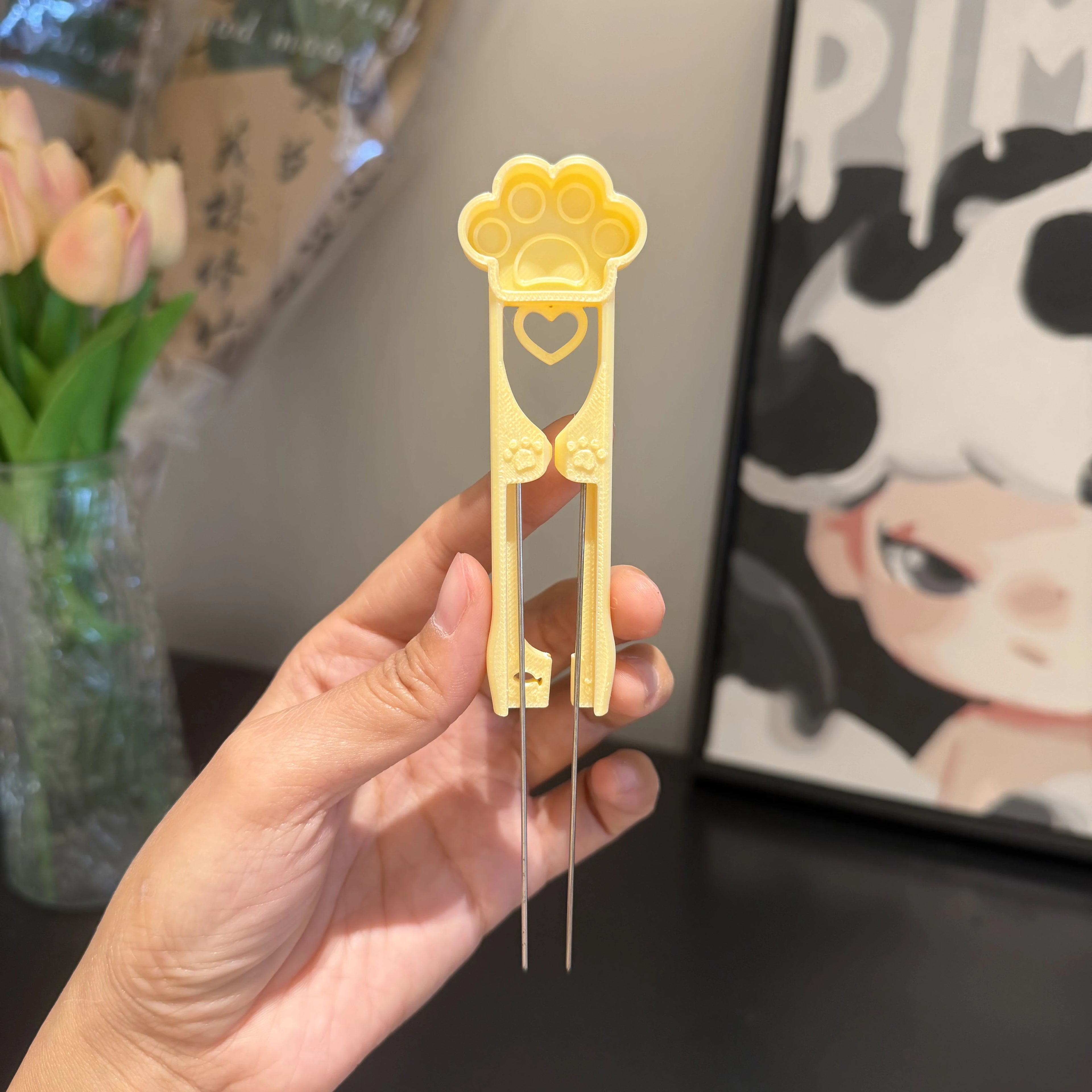 Dual-Needle Perler Beads Picker Pen for 2.6mm Mini Beads – Cat Paw Design🐾